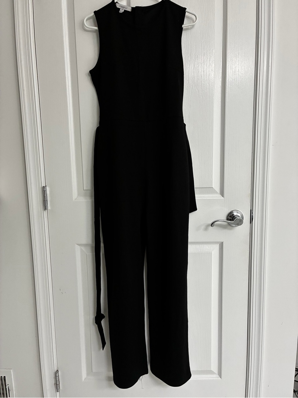 Cherfly Black Sleeveless Jumpsuit